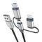Apple MFi Certified 3.4ft 3-in-1 Charging Cord Adapter for iPhone 15/14, iPad, Samsung Galaxy, Huawei, and more.