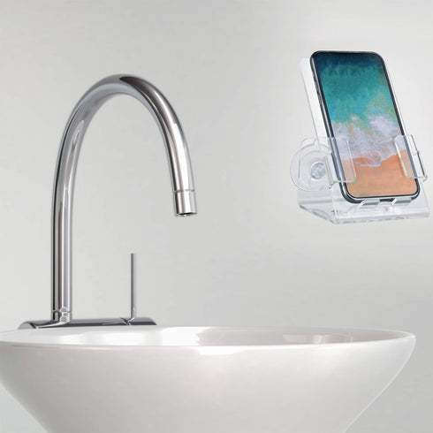 Bath&Shower Cell Phone Stand Holder - Suction Cup Bracket with Holder's Tray, Suitable for Most Cell Phones