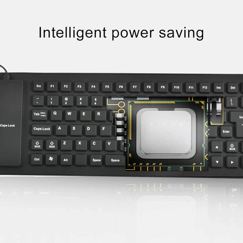 Foldable Silicone Keyboard, USB Waterproof Travel Gaming Wired Keyboard, Full Size Compatible with Windows, PC, Mac