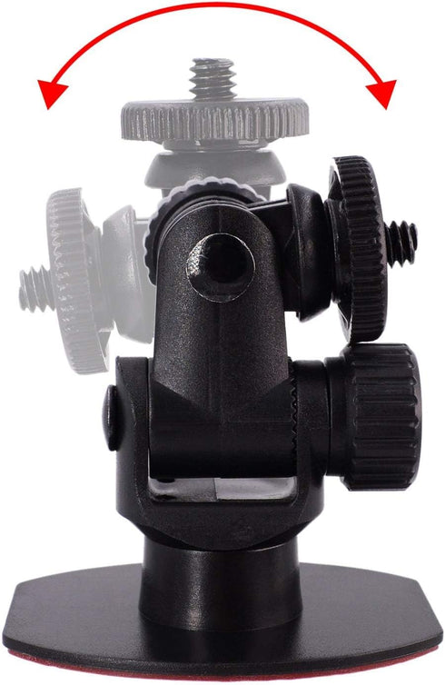 CH114 1/4"-20 Thread Car Camera Mount Holder with 3M Double-Sided Adhesive Base - Universal Dash Cam Tripod Holder for