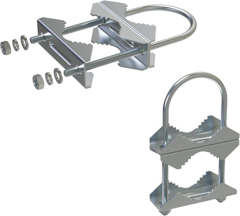 2 PCS Stainless Steel Antenna Mount Clamp U-Bolt Mounting Hardware for TV CB Ham Outside Antenna