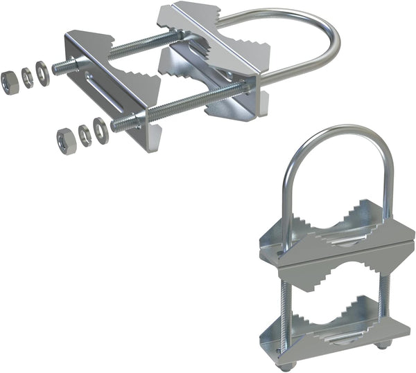 2 PCS Stainless Steel Antenna Mount Clamp U-Bolt Mounting Hardware for TV CB Ham Outside Antenna