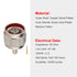 N Male Plug Crimp Coax Connector Adapter for RG58 LMR195 KSR195 RG400, 10 Pack