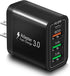 40W QC3.0 USB C Wall Charger, CARZONJX 4 Port PD+QC Power Adapter Fast Charging Blocks for iPhone, iPad, Galaxy & More.