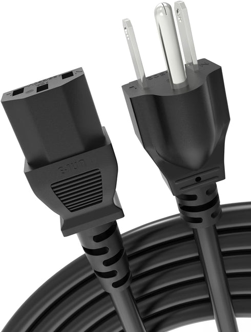 Bicmice 18AWG Power Cord, 6Ft NEMA 5-15P to C13 Power Cable for TV, Computer, Monitor, Printer, Samsung Dell LG