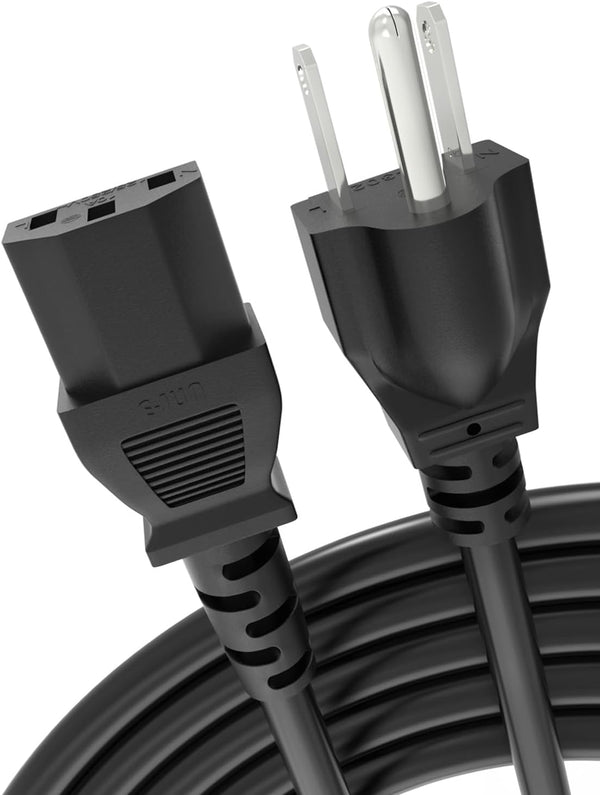 Bicmice 18AWG Power Cord, 6Ft NEMA 5-15P to C13 Power Cable for TV, Computer, Monitor, Printer, Samsung Dell LG