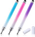 2 in 1 Stylus Pens for Touch Screens, 3 Pcs Stylus Pencil with Transparent Disc & Silicone Tip for All Touch Devices
