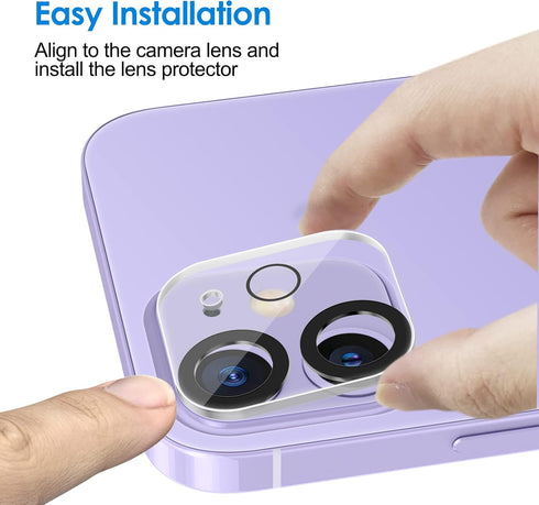JETech 9H Tempered Glass Camera Lens Protector for iPhone 11 & 12 mini, HD Clear, Anti-Scratch, 3-Pack, Case Friendly.