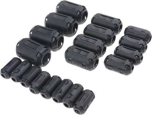 20pcs Clip-On Ferrite Ring Core Noise Suppressor, EMI RFI Clip Cable