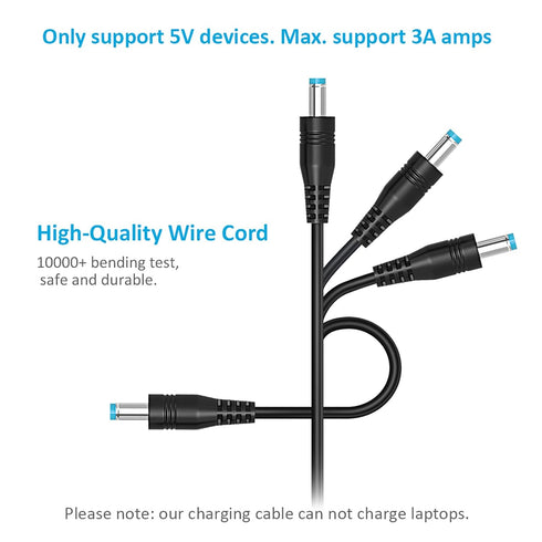 Belker Universal 5V DC 5.5 2.1mm Jack Charging Cable, USB to DC Power Cable with 14 Interchangeable Plugs, Max 3A