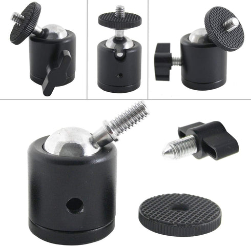 EXMAX 360 1/4 2 Pack Degree Swivel Mini Tripod Ball Head with Screw Thread Base for DSLR Camera Camcorder LED Light
