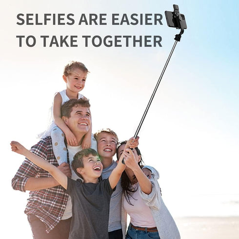 KOMI Selfie Stick Tripod with Fill Light, Stable Stand with Detachable Bluetooth Remote for iPhone and GoPro