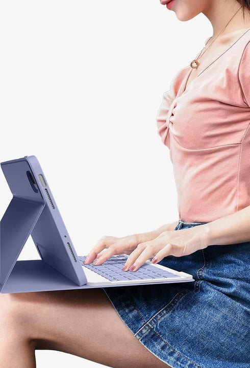 Keyboard Case for iPad Mini 6th Generation - Magnetic Detachable Bluetooth Keyboard Cover with Pencil Charging Holder