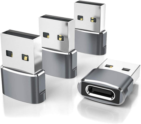 Elebase USB to USB C Adapter for Samsung Galaxy Z Flip 7, 4-Pack Type C Female to A Male Cable Converter for Z Fold Flip