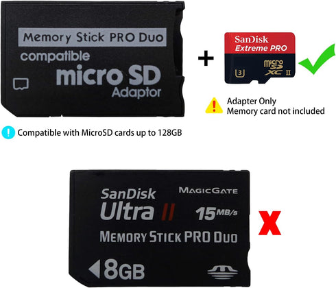 PSP Memory Stick Adapter, Funturbo Micro SD to Memory Stick PRO Duo for Sony PlayStation Portable