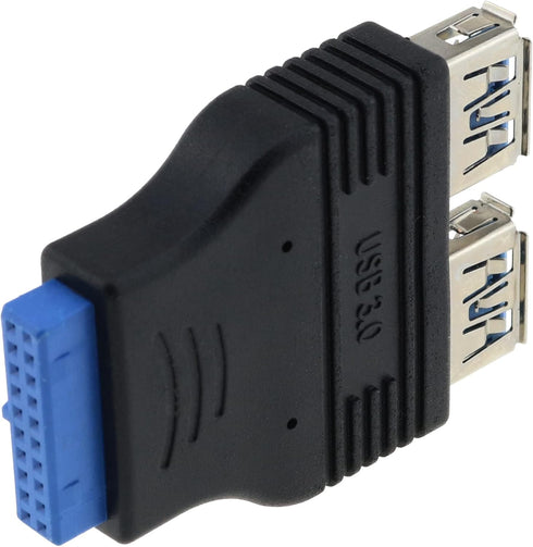 E-outstanding 20 Pin USB 3.0 Header Female to Dual USB 3.0 Female Splitter Adapter for Motherboard Extension
