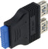 E-outstanding 20 Pin USB 3.0 Header Female to Dual USB 3.0 Female Splitter Adapter for Motherboard Extension