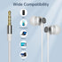 VIKEN Wired Earbuds with Microphone, Heavy Bass In-Ear Headphones, Noise Isolating Tips (S/M/L), Compatible with All
