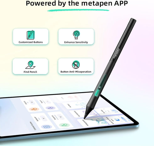 Metapen Pencil D1 for Apple iPad 10th/9th, Ergonomic Grip & Efficient Shortcuts, Stylus Pen for iPad Air 5, iPad Pro