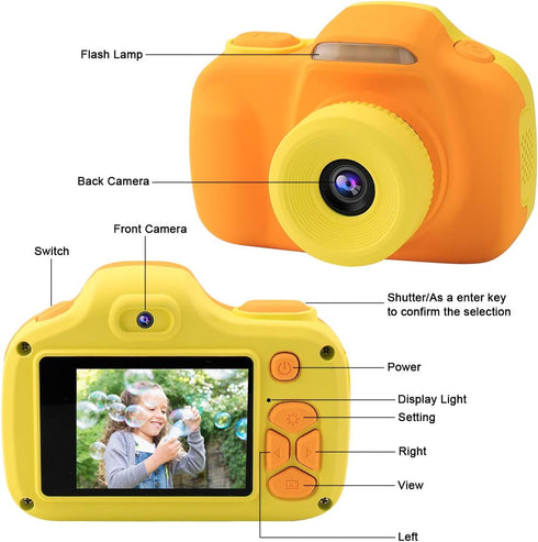 JOYTRIP Kids Camera, 12MP 1080P HD Digital Camera with 32GB SD Card for Boys and Girls 3-9 Years (Yellow)
