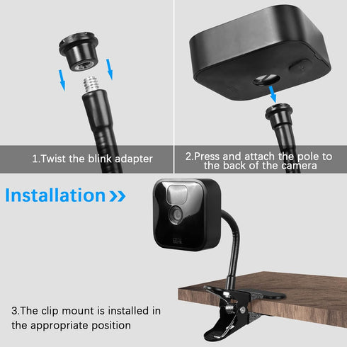 Outdoor Mount for Blink Outdoor 4, Blink XT3/XT2/XT/Mini Camera, Gooseneck Clamp Mount for Gutter, Window Guards