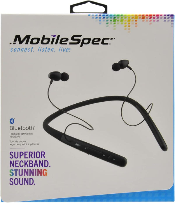 MobileSpec MBS11306 Premium Bluetooth Neckband, Lightweight - Black
