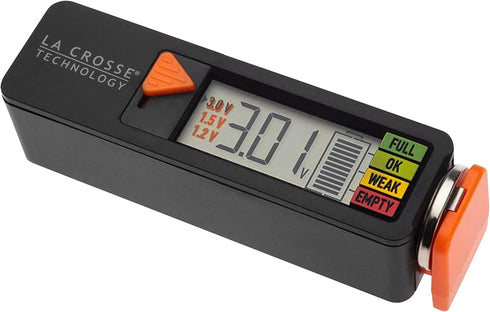 La Crosse 911-65557-INT Portable Digital Battery Tester, Black