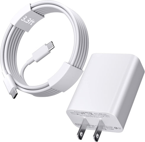 Jiunai USB C Wall Charger for Pixel 8a, 18W Plug-in USB C Charge Block with 3.3ft USB C Cable for Google Pixel