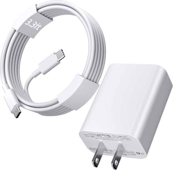 Jiunai USB C Wall Charger for Pixel 8a, 18W Plug-in USB C Charge Block with 3.3ft USB C Cable for Google Pixel
