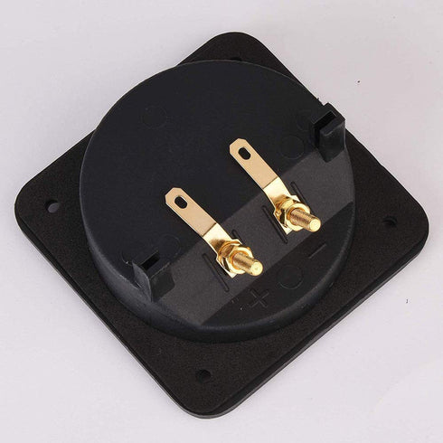 3.1 Square Double Binding Gold Plate Push Spring Loaded Jacks Connector Speaker Box Terminal Cup with Screws (Black -