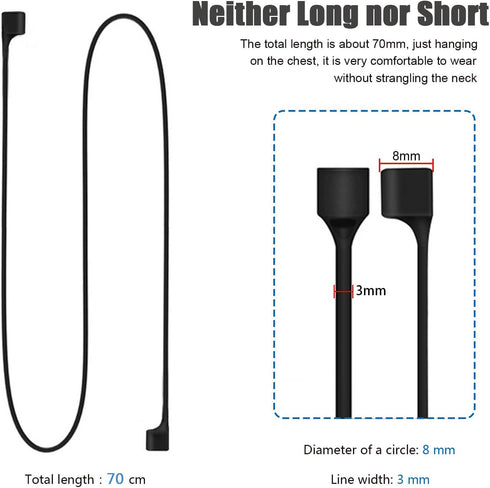 1 Pack Ultra Strong Magnetic Anti-Lost Straps for AirPods, Colorful Soft Silicone Sports Lanyard Compatible with