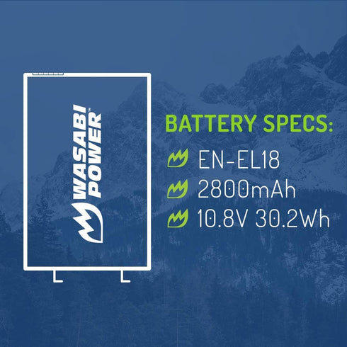 Wasabi Power Battery for Nikon EN-EL18, EN-EL18a, EN-EL18b, EN-EL18c, D4, D4S, D5, D6, D850
