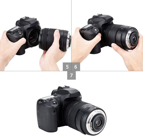 58mm Macro Lens Reverse Ring Adapter for Canon EOS Rebel T6 T7 T5 SL3 SL2 with EF-S 18-55mm Kit Lens