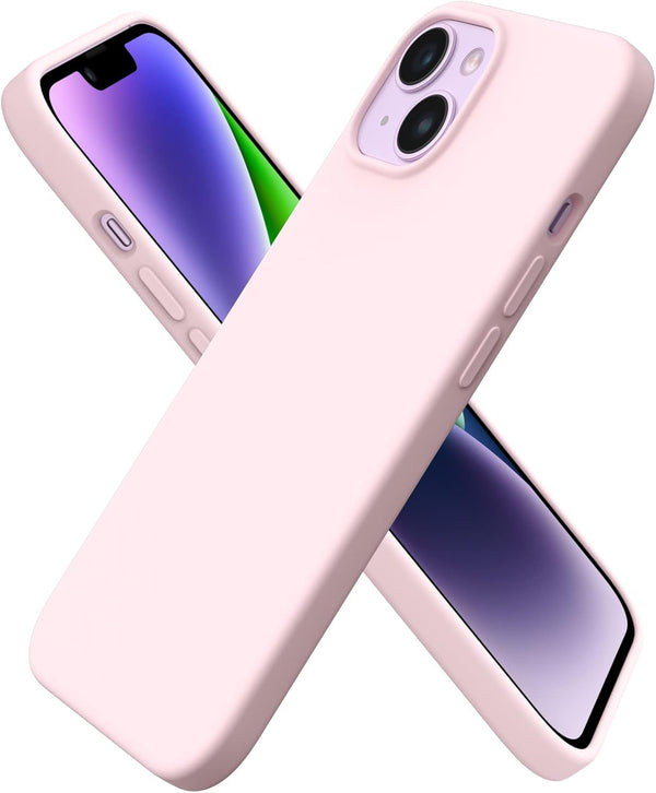 ORNARTO iPhone 14 Case: Slim Liquid Silicone 3 Layers Full Phone Covered Soft Gel Rubber Protective Cover - 6.1 Inch