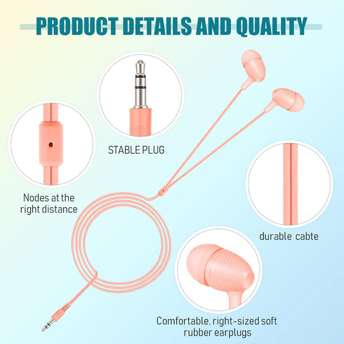 Macarrie 20 Pack Kids Earbuds - Wired 3.5mm In-Ear Headphones for School, Classroom, Gifts (Multicolor)