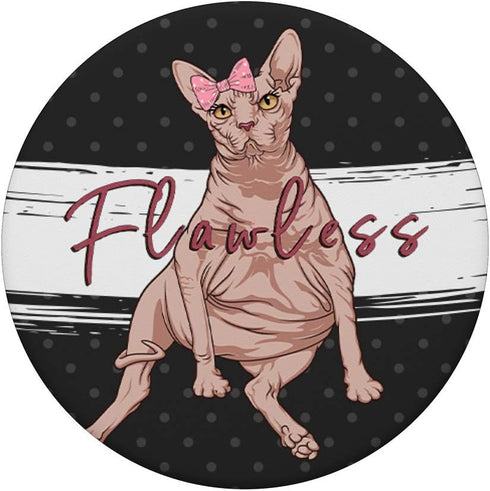 Funny Sphynx Cat Flawless Naked Cat Fat Hairless Cat PopSockets Grip and Stand for Phones and Tablets