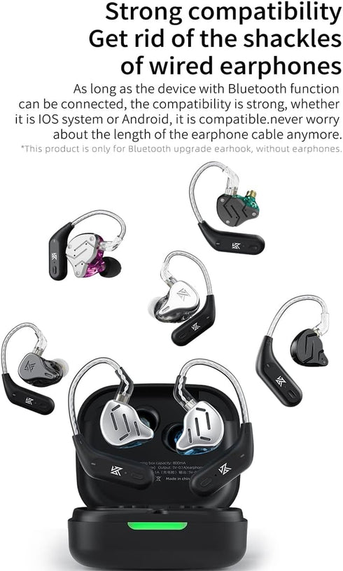 KZ AZ09 Bluetooth 5.2 Module Wireless Ear Hook, Extra Long Battery Life, Waterproof Cable for KZ