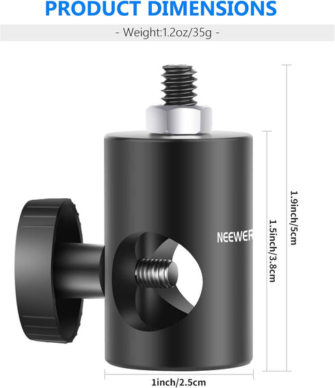 Neewer Rapid Adapter with 1/4" Screw 2-Pack, Multi-Functional Light Stand Tip Adapter for Studio Monitor Stand, Camera