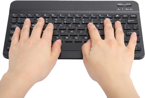 Cyrillic Keyboard for Tablet, Black Russian 10.1 Slim Ultra Wide 80-Key Bluetooth 3.0 for iOS and Windows