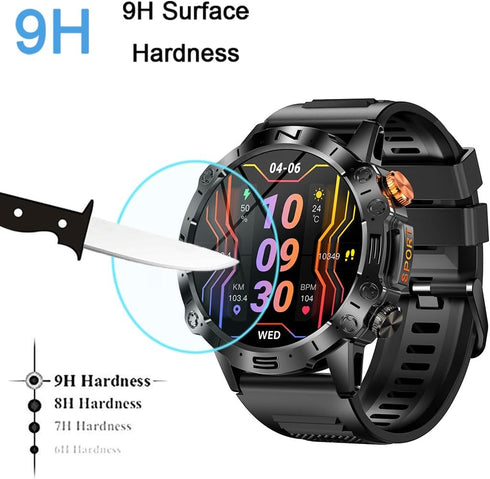3 Pack Compatible with FOXBOX ST19 Smart Watch 1.43 inch Screen Protector, Tempered Glass for LIGE Smartwatch