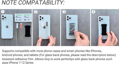 WUOJI 2Pack Phone Grip Holder for Hand, Universal Finger Strap Phone Holder, Finger Selfie Grip Compatible with Most