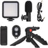 Andoer Smartphone Vlog Kit Mini LED Video Light + Cardioid Microphone + Extendable Phone Clip + Tripod with Adjustable