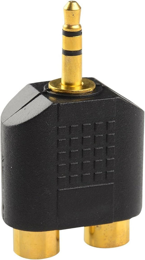 CERRXIAN LEMENG (2-Pack of) Gold Plated 3.5mm Stereo to 2-RCA Male to Female Adapter,Audio Splitter Adapter, Dual RCA Jack Adapter by CERRXIAN