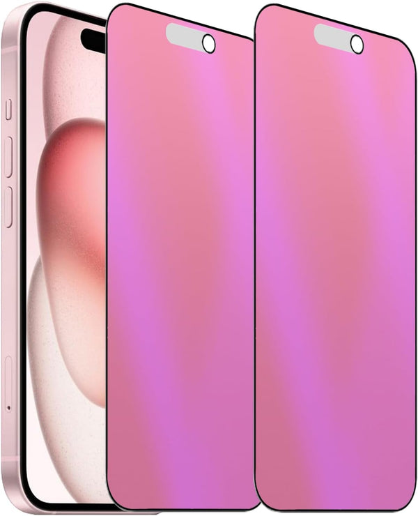 2 Pack Anti-Spy Matte Tempered Glass for iPhone 14 Pro Max/iPhone 15 Plus, 6.7" Anti-Glare Screen Protector.