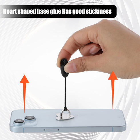Ptwola 16 Pcs Phone Ring Holder Grip Heart Shaped Adhesive Metal Finger Ring Stand Universal Finger Grip for Cell Phone