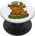 Pickle & Pasture Co. Just Dill with It Cute Highland Cow Pickle Pun PopSockets Adhesive PopGrip