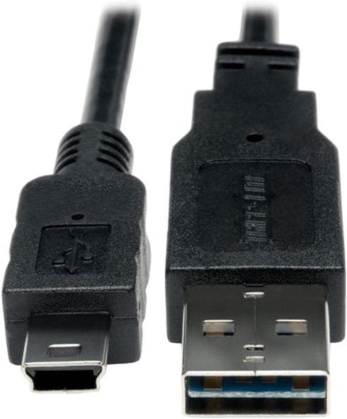 Tripp Lite Universal Reversible USB 2.0 Hi-Speed Cable, 6-in. (Reversible A to 5Pin Mini B M/M)