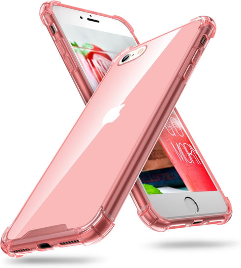 ORIbox Shockproof Case for iPhone SE 2022/2020, Compatible with iPhone 8/7, with 4 Corners Protection (Pink)