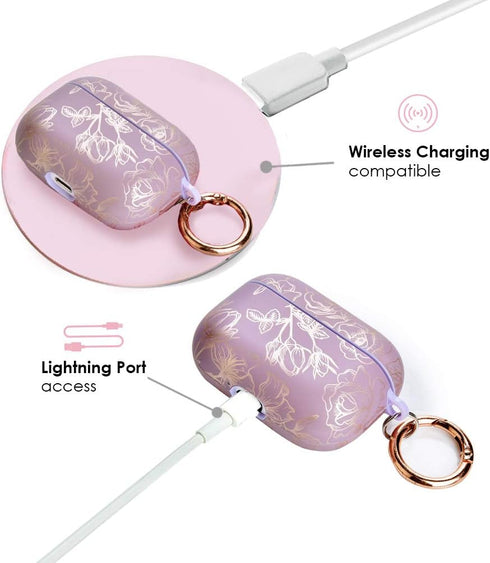 Velvet Caviar Compatible AirPods Pro Case, Cute Protective Hard Cover for Women, 1st and 2nd Generation - Dusty Rose