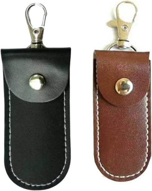 MUZZIOU Anti Lost USB Flash Drive Leather Holder, 2 Pcs Leather USB Protective